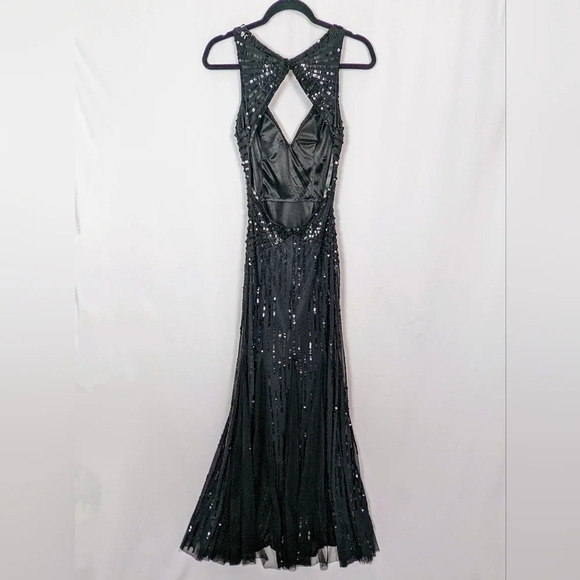 PRIMAVERA sz. 2 Full Sequined Open Back Prom Formal Pageant Mermaid DRESS GOWN - Picture 3 of 14